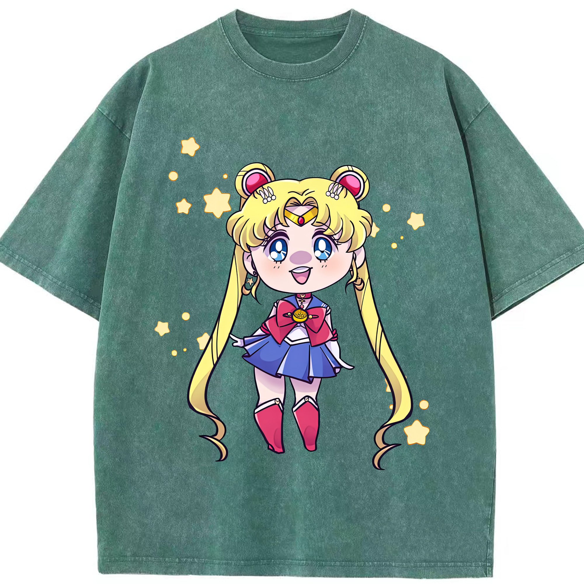 （画像用） 美少女戦士セーラームーン 月野 うさぎ つきの うさぎ Sailor Moon Tsukino Usagi 綿100% ヴィンテージ風 半袖Tシャツ（フロントプリント）